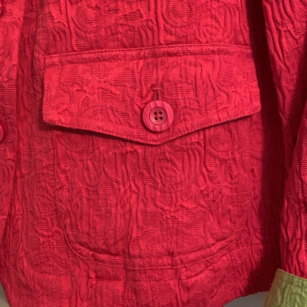 CWC Structured Jacket with Contrast Cuffs, Pockets, Button front, Unlined, Cute! - Picture 5 of 10